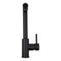 Single Handle Pull Out Kitchen Tap 1-Hole Black Solid Brass Watermark