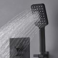 20'' Thermostatic Black Shower System with Hand Shower and 3 Body Jets