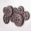 Industrial Distressed Wall Decor with Gear Design in HDF