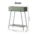 Green Rectangular 2-Tier Plant Stand Indoors Display Shelf Storage Shelving Metal