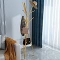 70.9" Gold Modern Freestanding Coat Rack Hanging with Shelf Marble Base