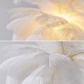 White Feather Gold Table Lamp Unique Modern Style