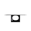 78.7" White and Black Dining Table Rectangular Stone Tabletop