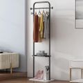 66" Contemporary Freestanding Rail Cloth Rack with Marble Base