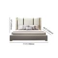 Cal King Faux Leather Upholstered Bed Sunken Metal and Wood Bed Frame
