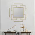 Luxury Geometric Overlapping Gold Metal Wall Mirror Home Decor