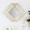 Modern Luxury Overlapping Geometric Rhombus Gold Metal Wall Mirror