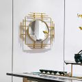 Luxury Stylish 3D Geometric Gold Metal Wall Mirror Overlapping Home Decor