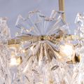 Modern 15-Light Snowflake Tiered Glass Chandelier in Brass