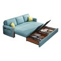 2060mm Blue Arm Full Sleeper Sofa Bed With Storage&Side Pockets-Homary