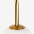 1500mm Modern Arc Floor Lamp with Shelf in Gold with Glass Shade & Marble Base