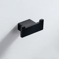 Tierney Square Stainless Steel Double Hook Robe Hook in Matte Black Wall Mounted