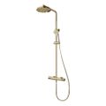 Classic Bathroom Exposed Rainfall Shower Set with Hand Shower Gold