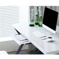 1400mm White Rectangular Writing Desk Computer Desk with Shelf & Keyboard Tray