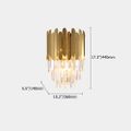 Postmodern 2-Light Clear Crystal Bars Wall Sconce with Stainless Plat Shade