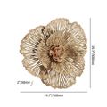 European Hollow-Out Peony Flower Gold Pendant Sofa Background Metal Wall Decor