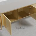 Champagne TV Stand Post-Modern Rectangle TV Console with 4 Doors for TVs Up To 85"