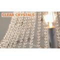 Pena Rustic Candle-Shaped 8-Light Crystal Bead Strands Metal Wheel Chandelier