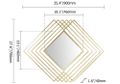Modern Luxury Overlapping Geometric Rhombus Gold Metal Wall Mirror