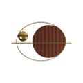 Modern Oval Geometric Wall Decor Brown Metal Hanging Accent