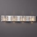 Modern Clear Crystals 4-Light Bath Vanity Wall Light in Polished Chrome