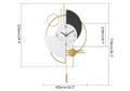 3D Round Wall Clock Gold Pendulum Geometric Mute Metal Home Clock