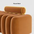 Modern Line Tufted Bench Upholstered Bench with Round Back Orange