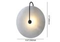 Modern White Marble Round Decorative Indoor Wall Sconce in Black Finish