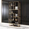 Luxury Display Geometric Bookshelf in Gold & Black