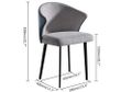 Modern Gray Upholstered Dining Chair Carbon Steel Leg Arm Chair Set of 2 in Blue