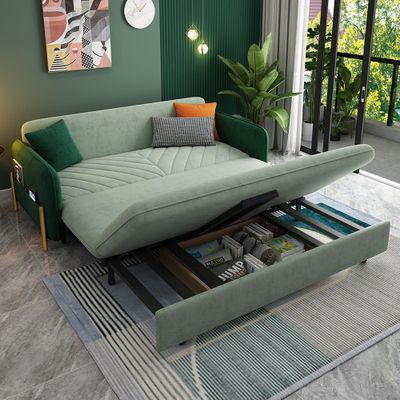 2006mm King Sleeper Sofa Green Upholstered Convertible Sofa Bed - Living Room Furniture - Homary AU