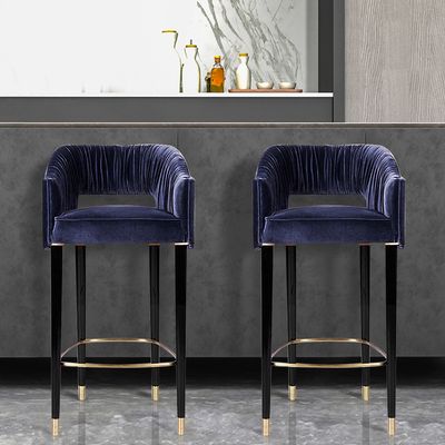 blue velvet counter stools