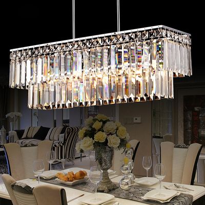 Luxury Radiant Prismatic Clear Crystal 3-light Pendant Light In Chrome 