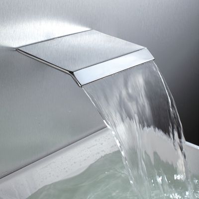 Moda Modern Wall Mount Chrome Waterfall Bathroom Spout Stainless Steel ...