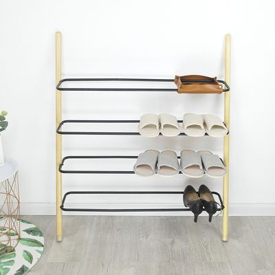Modern Minimalist Ladder Shoe Shelf Wall Leaning Shoe Rack 4 Tiers ...