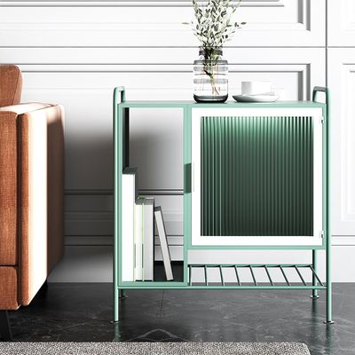 Modern Side Table Solid Metal End Table with Storage Shelf Side Table ...