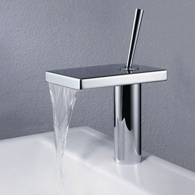 Badezimmer-Wasserhahn Mattschwarz – Einhebel-Mischbatterie, Wasserfall-Auslauf, Aus Massivem Messing