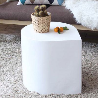 Modern Metal Side Table in Water Drop Design End Table in White Single Piece