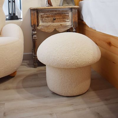 Mushroom Ottoman Stool Upholstered Cute Stool - Living Room Furniture - Homary US