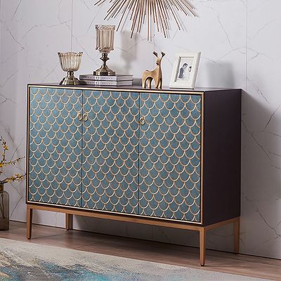 Modern Cabinet Scale Patterned Sideboard Buffet with Doors & Shelves in ...