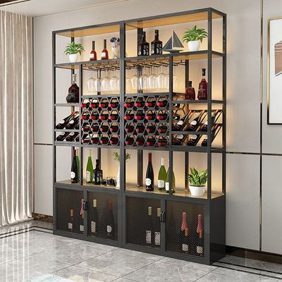 Industrial Standing Wine Rack with Glass Rack-Homary