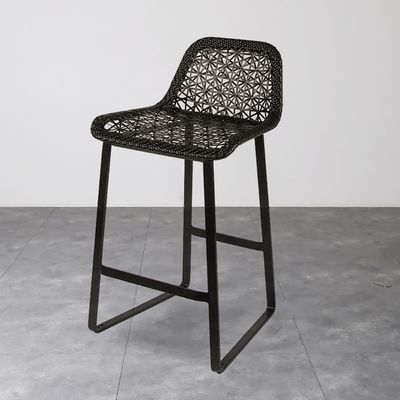 Rattan Outdoor Bar Stool with Three-dimensional Weaving Back Aluminum