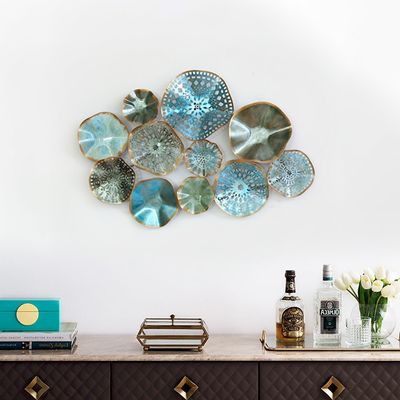 Creative Luxury 3D Geometric Round Flowers Metal Wall Decor Art-Homary