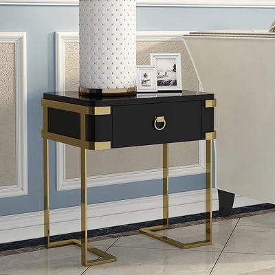 Table De Chevet étroite En Cuir Avec 3 Tiroirs - Dessus Pierre Frittée, Design élégant Pour Chambre (blanc Cassé) - 6