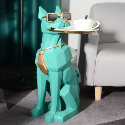 Modern Green Side Table Tray End Table with Tissue Storage
