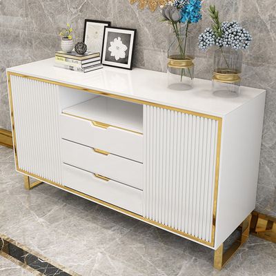 White Sideboard Buffet Modern Sideboard Cabinet with 2 Doors & 3 ...