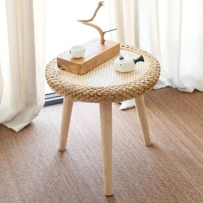 Rustic Natural Round Side Table Wooden-Homary