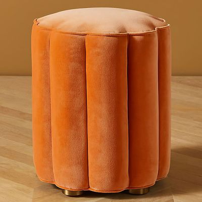 orange dressing table stool