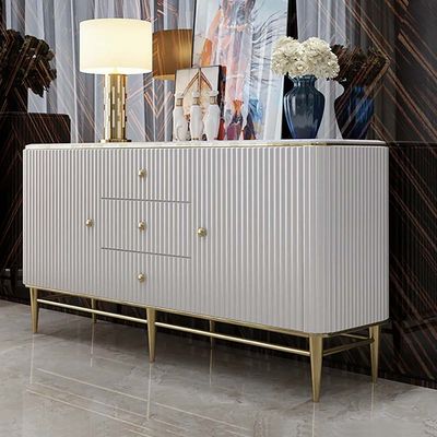 Bline Modern Sideboard Buffet Faux Marble Top with Doors & Shelves ...
