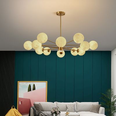 12-Light Gold Sputnik Sphere Chandelier Nordic Chandelier-Homary